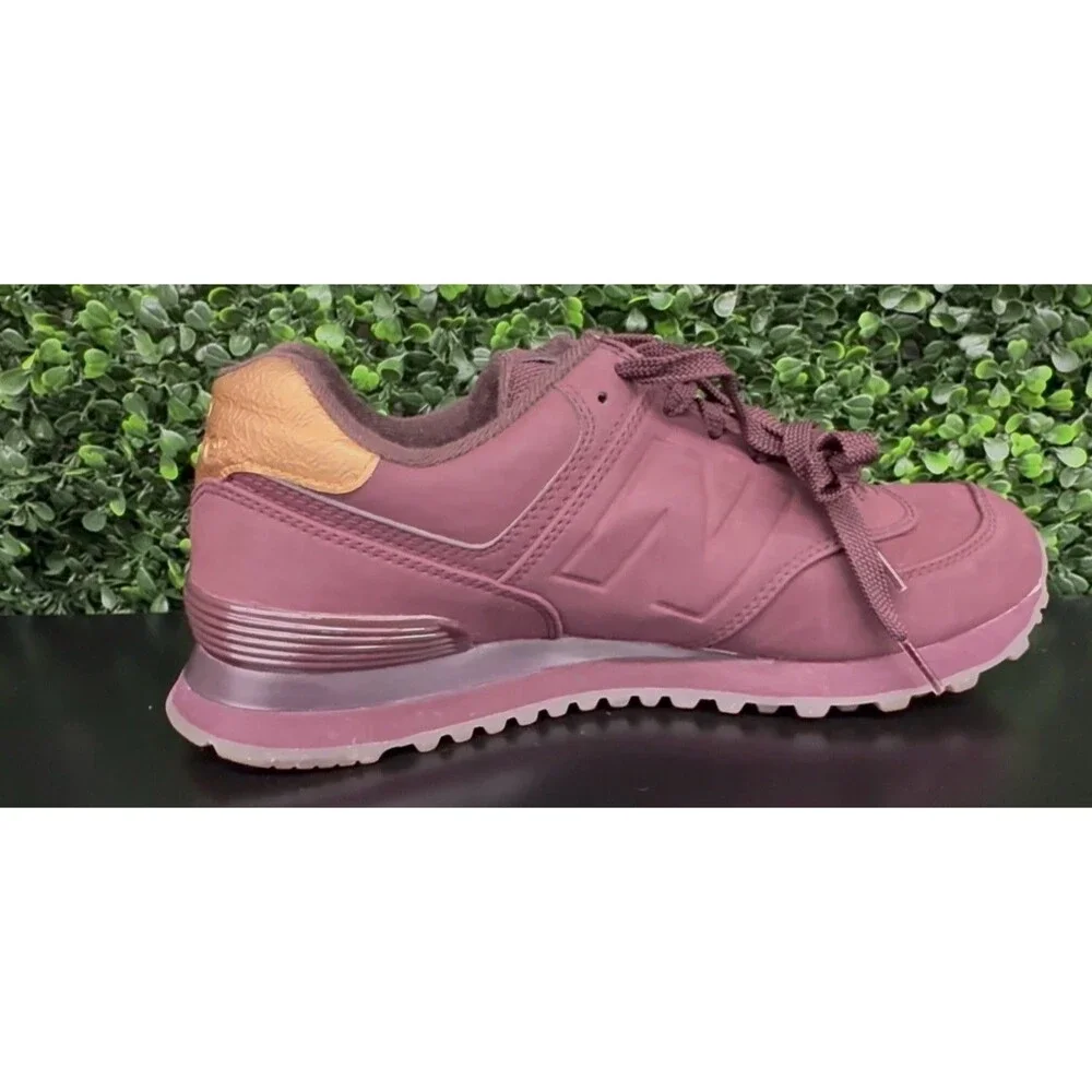 USED New Balance 574 WL574MTB Women’s 10 Burgundy Wine Gold Suede ENCAP Sneakers
